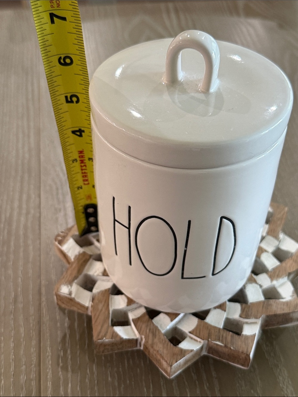 Rae Dunn White Ceramic 'HOLD' Canister with Lid NWOT - Picture 8 of 9